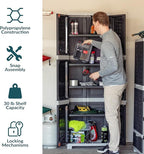 Sunnydaze Lockable Storage Cabinet - Indoor or Garage Storage Cabinet with 4 Adjustable Shelves - 72" H - Garage, Office, Home, Laundry Room - Charcoal