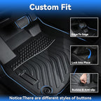 Hutisya-Floor Mats & Cargo Liner Set Fit for MINI Countryman F60 (Not for Manual Transmission) 2017-2024 All Weather Protection Anti-Slip & Durable TPE Full Set Liners Automotive Accessories-Black