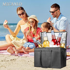 Pack of 2 Insulated Food Delivery Bag with Hard Bottom, XXXL Large Reusable Thermal Cooler Grocery Tote Bag, Commercial Pizza Delivery Box Carrier for Uber Eats, Doordash Essentials, Hot and Cold Food