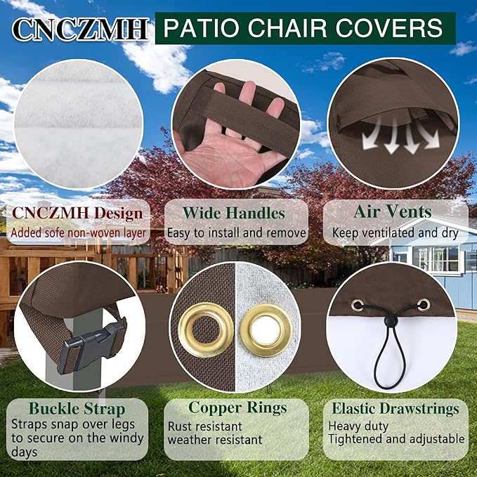 Heavy Duty Patio Furniture Covers Waterproof, 600D Outdoor Furniture Cover Waterproof for Sectional Sofa Couch, Outdoor Dining Table and Chair Set Covers 138''L x 102''W x 32''H, Brown