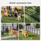 Decorative Garden Fence 40in(H) x52in(L),Thicken 2 Panels Metal No Dig Outdoor Dog Fence for Yard,Heavy Duty Animal Barrier for Dog and Rabbit, Garden Border Fence, Black