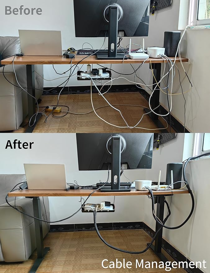 Cable Management Split Wire Loom Sleeve - Cord Hider & Protector for Desk, Pet Chew Proof, Wire Cover Organizer, Flexible Tube for Wires and Cables (5/16 Inch 12FT, Black)