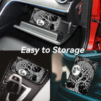 Car Registration and Insurance Holder, Leather Car Glove Box Organizer, Cool Car Accessories for ID, Driver's License Cards & Essential Document,business cards,Men&WomenBlack White Tree Moon