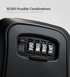 Iron Lock® Key Lock Box Wall Mount – Medium Waterproof Heavy-Duty Metal Safe with 4-Digit Combination for Outdoor Access, Home Entry, Office Security, Rentals & Airbnb Use (Black, Medium)