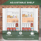 Greenvelly Metal Storage Cabinet, 72" Locking Metal Garage Storage Cabinet with Doors and 4 Adjustable Shelves, Lockable Steel Cabinets for Home Office, Garage, Shop, School (White 36" W x 18" D)