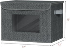 Univivi Fabric Foldable Storage Boxes with Lids [4-Pack] Large Stackable Storage Bins, Closet Organizers and Storage Cube Storage Organizer for Home, Office, Bedroom (Black, 17“ x 12” x 12")