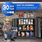 Pataku Metal Storage Cabinet, Garage Cabinet with Doors and Shelves 36" Hx32 Wx16 D, Steel Lockable File Cabinets for Office, Home, Garage, Basement, Industrial, Black