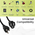 Go Green Power Inc. (GG-13715BK) 16/3 SJTW Outdoor Extension Cord, Black, 15 ft