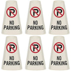 SmartSign 6-Pack "No Parking" Reflective Cone Message Sleeve Collar with Symbol, 360-Degree Visibility, Non-Adhesive Vinyl Signs for Traffic Safety Cones, 3-Side Print [Cone Not Included]