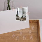 COHEALI 100Pcs Small Crescent Shaped Paper Clips Metal Decorative Clips Rose Gold Multi-Use Office Document Fasteners for Bills and School Supplies