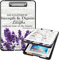A4 Clipboards,Heavy Duty Waterproof Nursing Plastic Folder Clipboard with Storage Clip Boards,File Folder Storage Box Clipboard Case for Teacher,Doctor,Offices,Purple Lavender