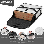 Pizza Bags for Delivery 18" X 18" X 5" - Moisture-Free, Professional Thermal Pizza Warmer, Heavy-Duty Food Carrier, Suitable for Restaurants,Picnic Uber Eats & Door Dash（ Silver）