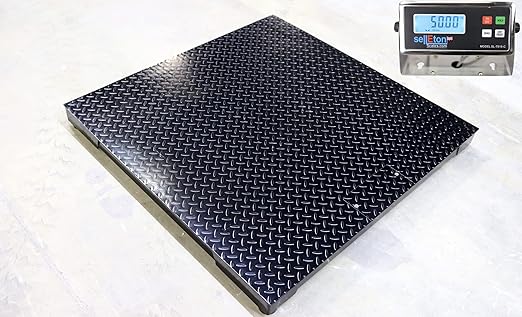 SellEton SL-4040-10k-NN 40" x 40" Industrial Floor Scale Digital Indicator | 10,000 lbs x 1 lb l Warehouse Pallets