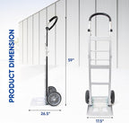 Olympia Tools 500LB Aluminum Appliance Folding Hand Truck - Foldable Heavy Duty Moving Furniture Dolly Cart with 2-Wheels 8" TPR & Ergonomic Handle - Light Weight Trolley Hand Trucks for Moving