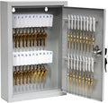 BankSupplies Fort Knox Key Holder Cabinet - 40-Key Cabinet - 40 Easy-to-Write-On Key Tags - Piano Hinged Door - Standard Keyed Lock - Steel Construction - Key Lock Box