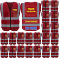 BeautyWill Custom Logo 10/20 Pack Safety Vest Class2 High Visibility Vest with Pockets Breathable Construction Vest Bulk