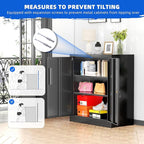 Pataku Metal Storage Cabinet, Garage Cabinet with Doors and Shelves 36" Hx32 Wx16 D, Steel Lockable File Cabinets for Office, Home, Garage, Basement, Industrial, Black