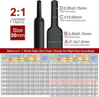Chanzon 2:1 Ratio 1-1/4" (30mm) Heat Shrink Tubing 3.3Ft Roll (1M Total Length) Black Polyolefin Sleeving Wrap Shrinking 2 to 1 1pcs