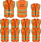 BeautyWill Custom Safety Vest Logo Class 2 High Visibility Reflevtive Vest Outdoor Protective Workwear