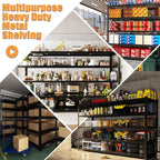 2PCS 59''W/72''H Garage Shelving Units Heavy Duty 5000LBS Metal Storage Shelves Adjustable Steel Industrial Shelving 5 Tier Storage Shelf Rack for Basement, Warehouse