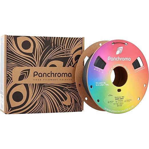 Panchroma PLA Dark Grey 3D Printer Filament, 1.75mm, 1kg Spool, Easy to Print, High Speed Printing, Tangle Free, AMS Compatible, Perfect for Toys, Decor, Miniatures, Models & Cosplay