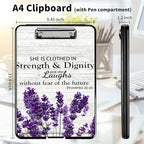 A4 Clipboards,Heavy Duty Waterproof Nursing Plastic Folder Clipboard with Storage Clip Boards,File Folder Storage Box Clipboard Case for Teacher,Doctor,Offices,Purple Lavender