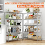 Storage Shelves Heavy Duty, 3 PCS 36" L x 14" W x 72" H Garage Wire Shelving Unit Loads 1750LBS, 5-Tier Adjustable Metal Industrial Utility Shelf Rack for Kitchen, Laundry Room, Warehouse, Basement