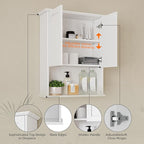 Bathroom Wall Cabinet, Over The Toilet Storage Cabinet, 23x29 Inch Medicine Cabinet with 2 Door & Adjustable Shelf, Bathroom Cabinet Wall Mount for Laundry Room, Kitchen, Small Spaces