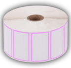 2.25" X 1.25" Direct Thermal Perforated Stickers Labels for Barcodes, Address, Consignment - Compatible with Zebra, Rollo, Godex and More (Pink Border, 12 Rolls)
