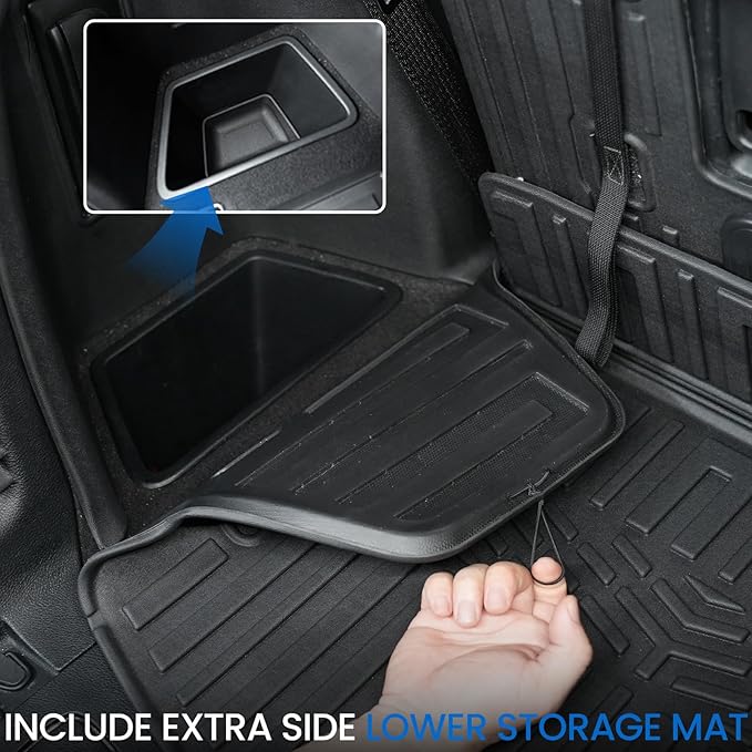 Cargo Mat Backrest Mats for 2016-2025 2026 Dodge Durango 6/7 Seats Car Mat Accessories, All Weather TPE Cargo Liner Trunk Mat SXT GT RT SRT 392 Hellcat(Cargo Mat+3rd Row Backrest Mats)
