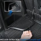 Floor Mats Set for 2016-2026 Dodge Durango (Only for 7 Seats with Bench Seats), All Weather TPE Backrest Mat Trunk Mat Cargo Liner Door Sill Guards Accessories (7 Seats Floor Mats Set)