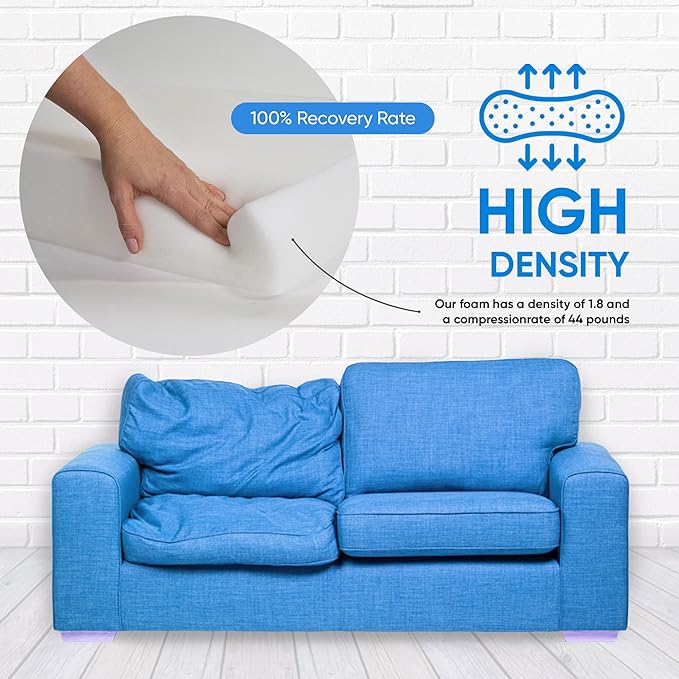 AK Trading CO. AK-Trading Upholstery High Density 5"" Height x 24"" Width x 72"" Length-Home or Commercial Use Seat Replacement Cushion-Made in USA Foam (FOAM-HD-5x24x72)