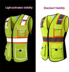 Safety Vest for women, Hi vis Reflective Lady Work vest With 9 Multi Pocket And Zipper