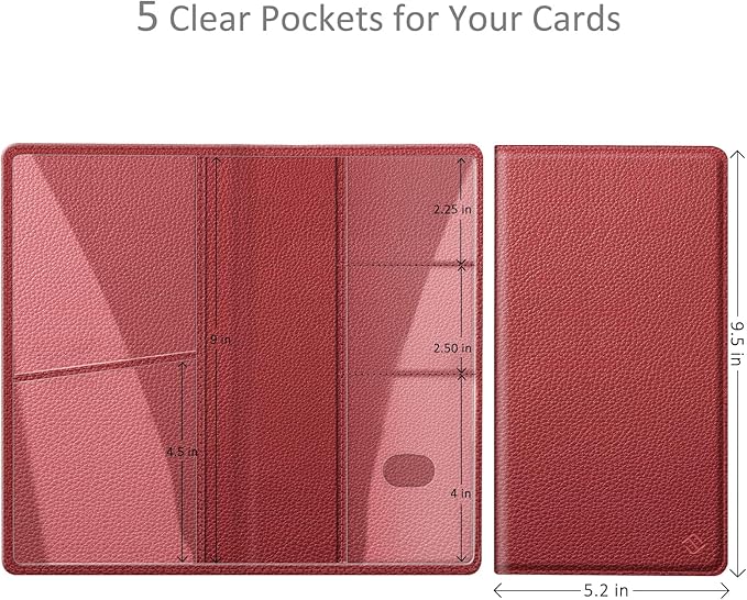 FINPAC Car Registration and Insurance Card Holder, Vehicle Glove Box Card Organizer Wallet Automobile Accessories for License