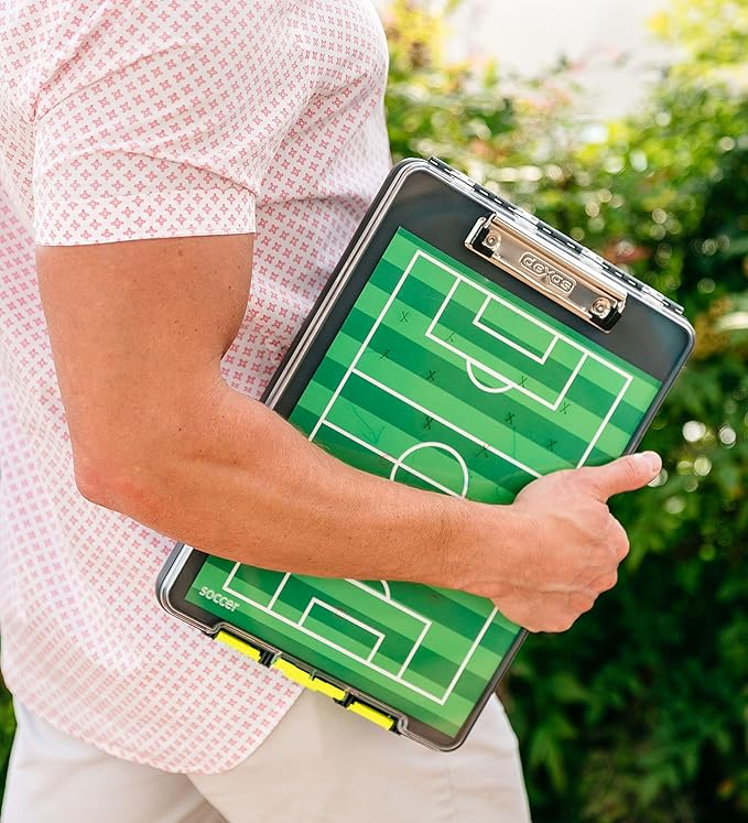 Dexas Clearview Clipcase Clipboard, 13.75 x 9.5 in, Gray/Yellow. See Papers Clearly Outdoors, Stay Organized and Dry. Ideal for Coaching, Teaching, homeschooling, Art, Trades, and Medical pros.