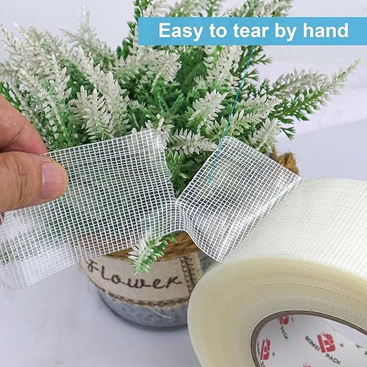 BOMEI PACK Duct Tape Clear Heavy Duty,Industrial Grade Clear Duct Tape,Waterproof,Residue Free,Flexible,Tear by Hand,Multi-Use for Crafts & Home Improvement (2 Inch)