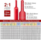 Chanzon 2:1 Ratio 1/2" (12mm) Heat Shrink Tubing 3.3Ft Roll (1M Total Length) Red Polyolefin Sleeving Wrap Shrinking 2 to 1 1pcs
