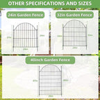Decorative Metal Garden Fence 10 Panels, 32in (H) x 23.6ft (L) No Dig Dog Fence Outdoor for Yard, Temporary Rustproof Metal Wire Rabbit Dog Garden Border Fencing for Patio