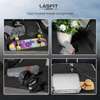 LASFIT Trunk Mat & Backrest Mats for Rivian R1S 2026 2025 2024 2023 2022, All Weather TPE Custom Fit Cargo Liner for R1S Cargo Mat, Black, Easy to Clean