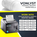 Receipt Paper Roll 3 1/8 x 230 for Square Register and Square POS System connected to Star Micronics Thermal Printer (Pack 12 rolls)
