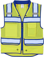 Kishigo Men's High Visibility Reflective Color Contrast Performance Surveyors Vest S5042