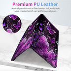 Car Registration and Insurance Holder,Leather Insurance License and Registration Card Holder for Car Glove Box, Auto Truck Document Holder Organizer for Men Women-Purple Butterflies Flower