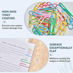 NEEWAY 450pcs Paper Clips Assorted Sizes with 100 Sheets Sticky Notes Set, Colored Paperclips for Office Document Organizing