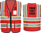 A-SAFETY Mesh High Vis Vest Lightweight Reflective Construction Vest with Pockets Safety Vest for Men/Women