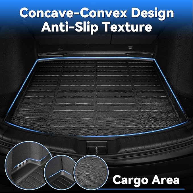 Hutisya-Floor Mats & Cargo Liner with Backrest Set Fit for Chevy Tahoe 8-Seater/GMC Yukon (Not XL) 2021-2025 All Weather Protection Anti-Slip & Durable TPE Full Set Liners Automotive Accessories