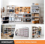 HOMEDANT 5 Tier Storage Shelves Adjustable Laminated Boltless Garage Metal Shelving Unit Heavy Duty Utility Rack Shelf Warehouse Pantry Closet Kitchen (4, (M) 35.9" W, White)
