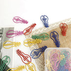 30Pieces Small Paperclips Light Bulb Paper Clip Metal Bookmarks Office Supplies for Binding Hanging File Document Metal Paper