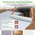39" x200' Heavy-Duty Floor Protection | Construction Grade Carpet Protector | Drop Cloth Plastic Film for Hardwood Floors | Waterproof Painters Covering with No Residue(Ice Blue)