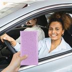 Car Registration and Insurance Holder, Leather Magnetic Shut Vehicle Glove Box Organizer for Document, Card, Driver License, Glitter Purple
