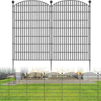 No Dig Decorative Garden Fence 8 Panels, 48 in (H) x 20.8 ft (L), Dog Fence Outdoor for Yard, Rustproof Metal Animal Barrier Ground Stakes Fencing for Garden, Patio, Flower Bed